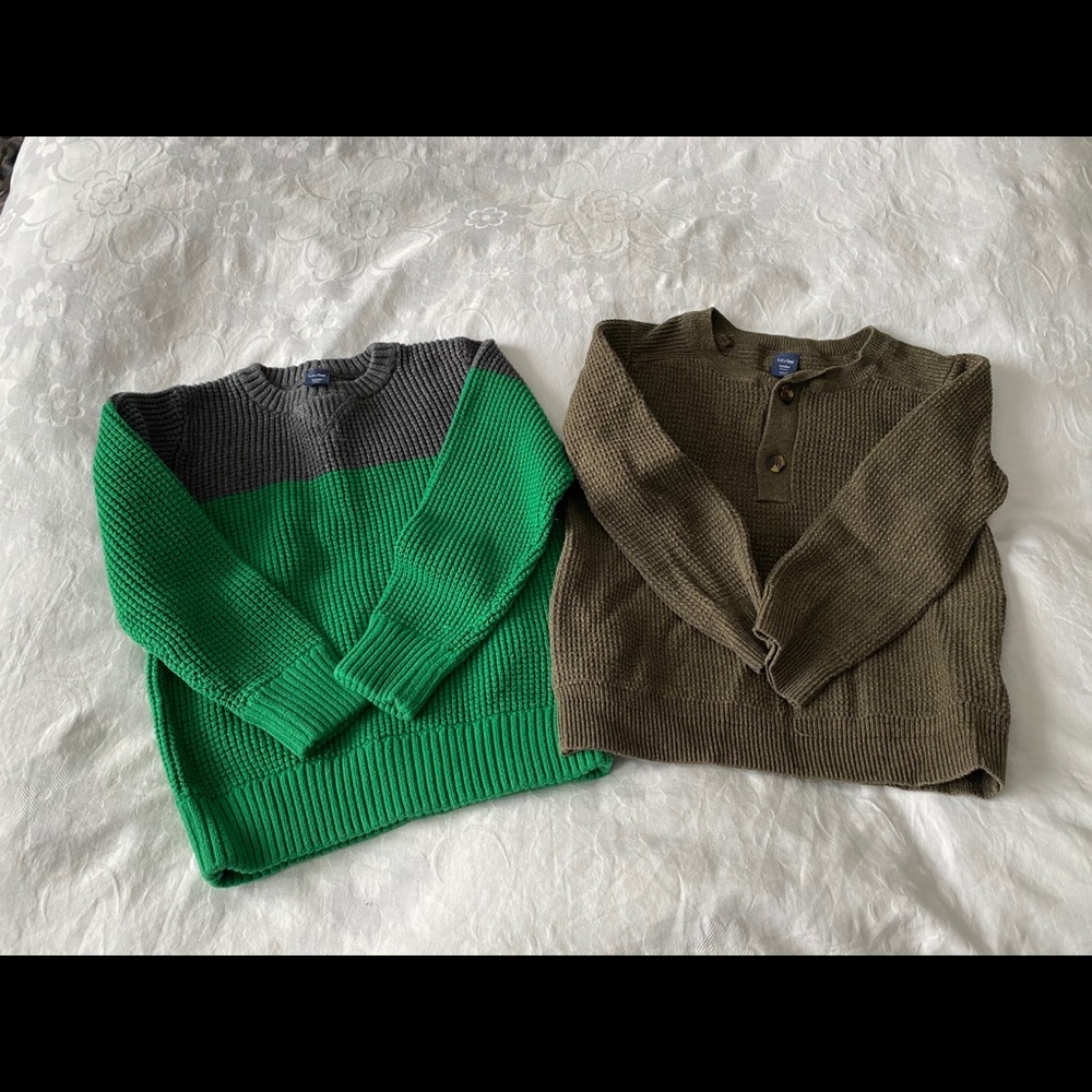 Gap sweater and long sleeve waffle tee size 5